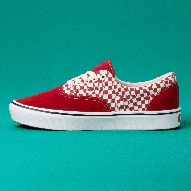 Vans Tear Check Comfycush Era Classic Mens Womens - (Tear Check) Racing Red/True White VN0A3WM9V9Z Shoes