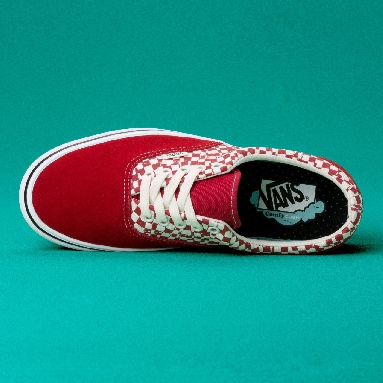 Vans Tear Check Comfycush Era Classic Mens Womens - (Tear Check) Racing Red/True White VN0A3WM9V9Z Shoes