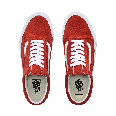 Vans Pig Suede Old Skool Classic Mens Womens - (Pig Suede) Burnt brick/True White VN0A4BV5V75 Shoes