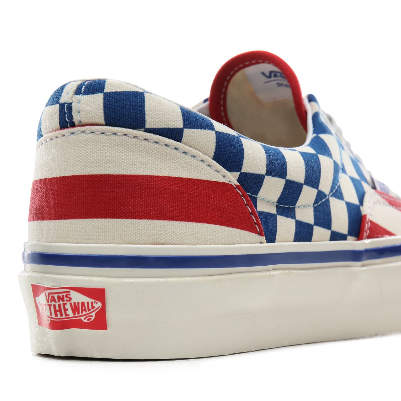 Vans Anaheim Factory Era 95 DX Classic Mens Womens - (Anaheim Factory) Og Red Stripes/Og Blue check VN0A2RR1VYC Shoes