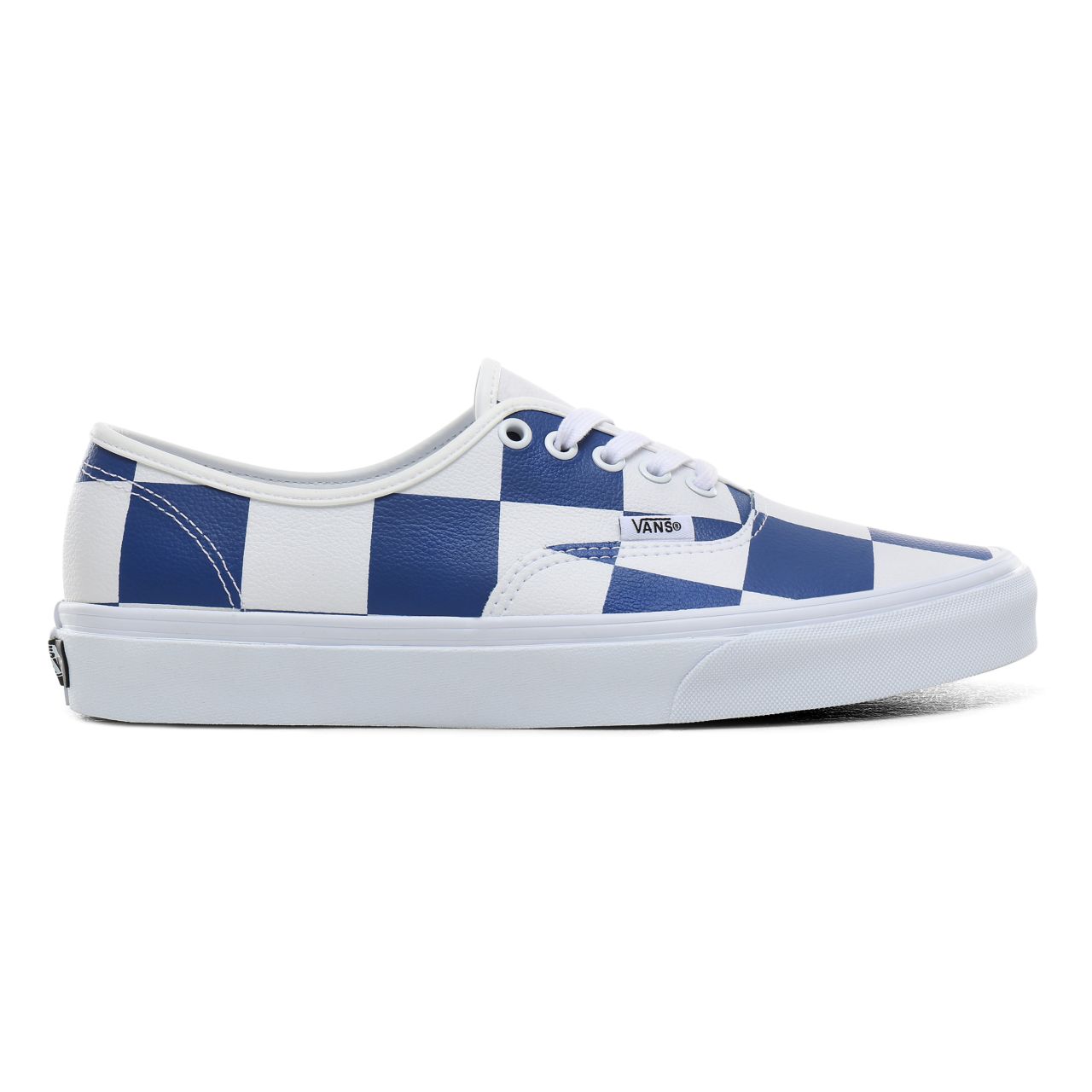 Vans Leather Check Authentic Classic Mens Womens - (Leather Check) true white/true blue VN0A2Z5IT67 Shoes