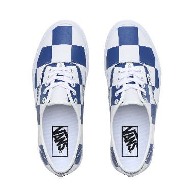 Vans Leather Check Authentic Classic Mens Womens - (Leather Check) true white/true blue VN0A2Z5IT67 Shoes