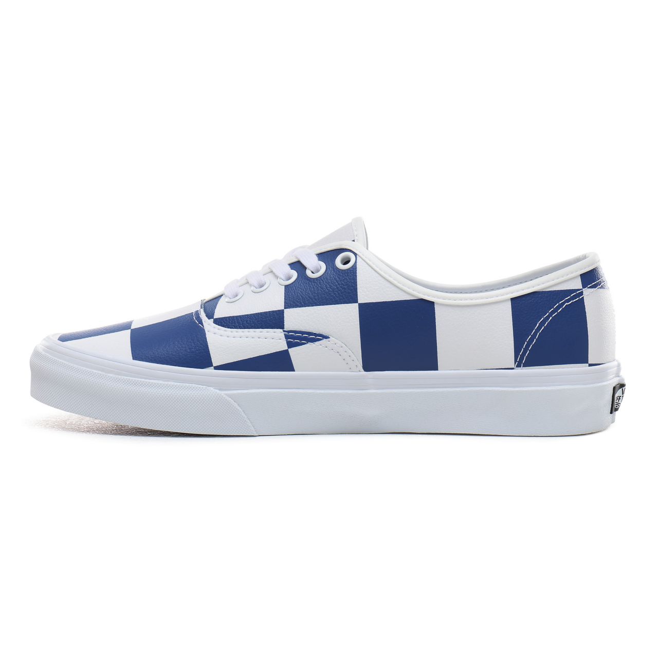 Vans Leather Check Authentic Classic Mens Womens - (Leather Check) true white/true blue VN0A2Z5IT67 Shoes