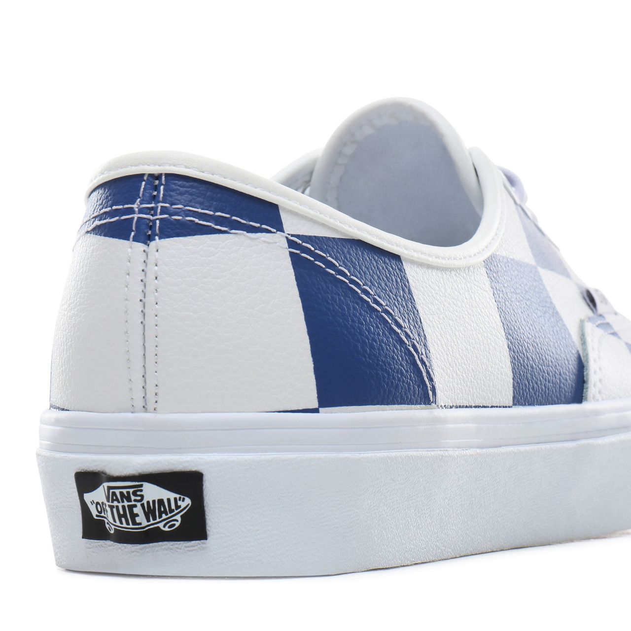 Vans Leather Check Authentic Classic Mens Womens - (Leather Check) true white/true blue VN0A2Z5IT67 Shoes