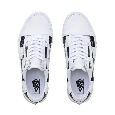 Vans Leather Check Old Skool Classic Mens Womens - (Leather Check) true white/black VN0A4BV5TPL Shoes