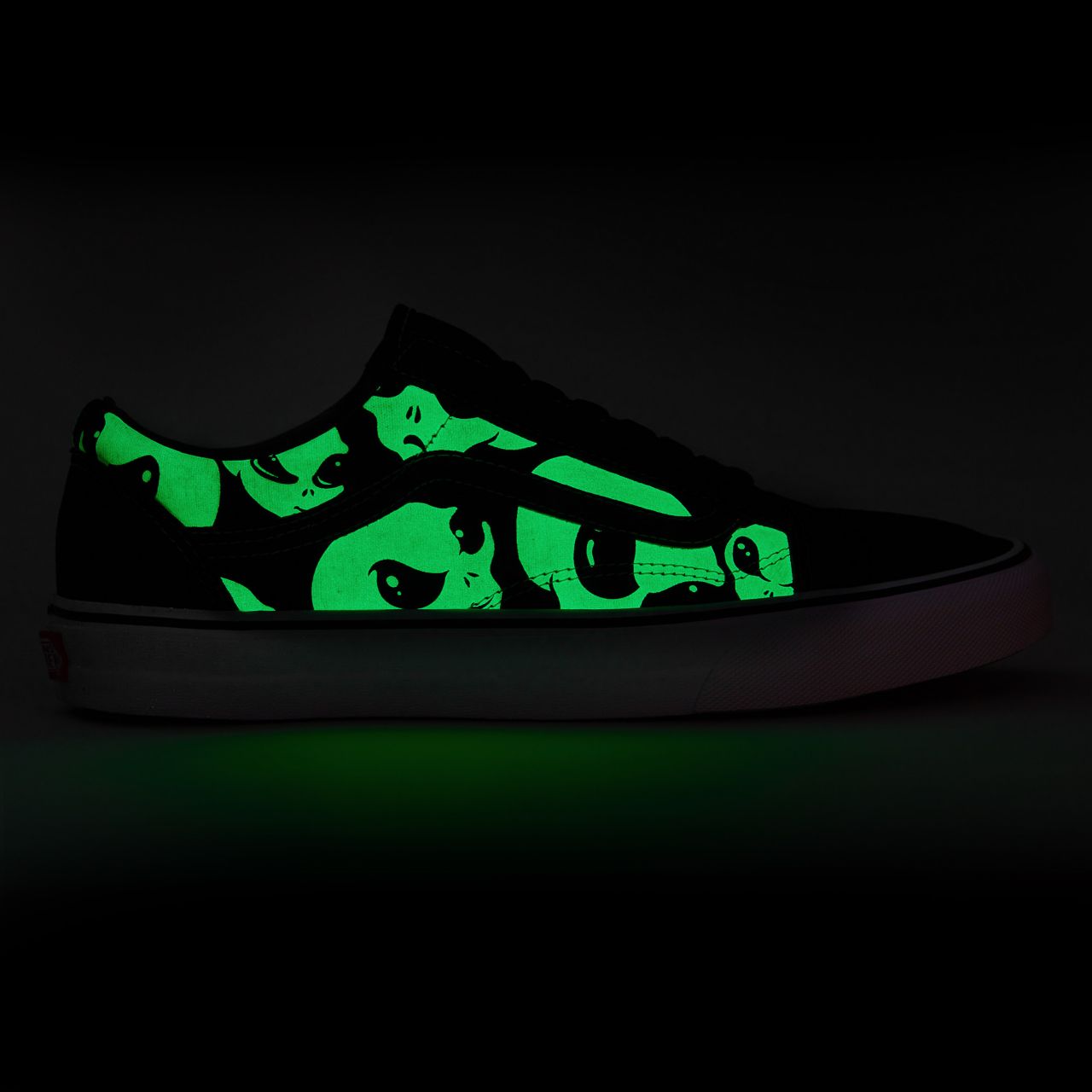 Vans Alien Ghosts Old Skool Classic Mens Womens - (Alien Ghosts) black/true white VN0A4BV5TB1 Shoes