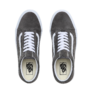 Vans Pig Suede Old Skool Classic Mens Womens - (Pig Suede) Pewter/True White VN0A4BV5TIL Shoes