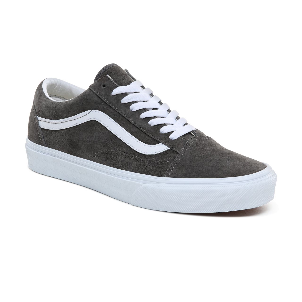 Vans Pig Suede Old Skool Classic Mens Womens - (Pig Suede) Pewter/True White VN0A4BV5TIL Shoes