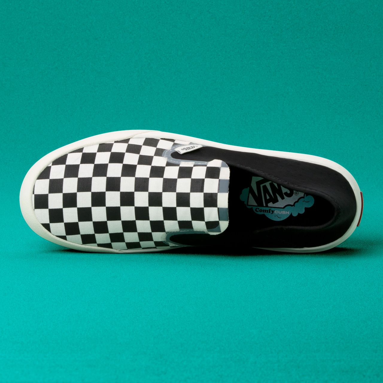 Vans Checkerboard ComfyCush One Classic Mens Womens - (Checkerboard) Black/Marshmallow VN0A45J5R6R Shoes