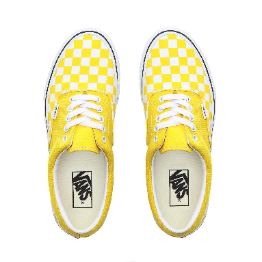 Vans Checkerboard Era Classic Mens Womens - (Checkerboard) Vibrant Yellow/True White VN0A4BV4VXL Shoes