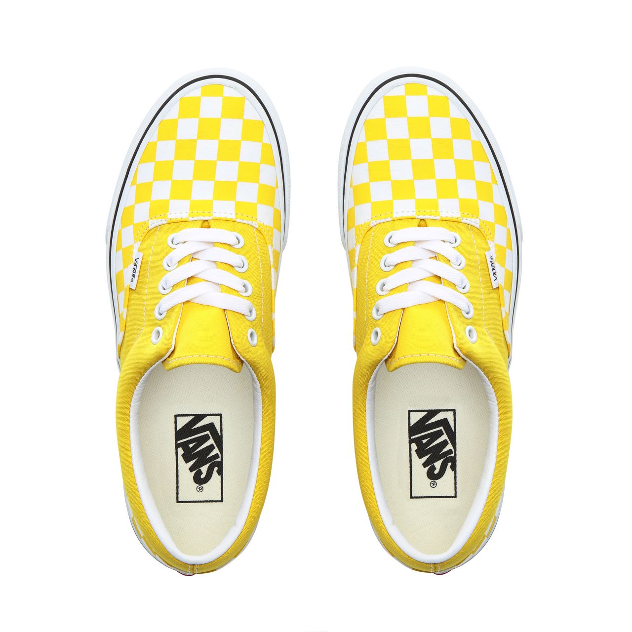 Vans Checkerboard Era Classic Mens Womens - (Checkerboard) Vibrant Yellow/True White VN0A4BV4VXL Shoes