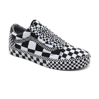 Vans All Over Checkerboard Old Skool Classic Mens Womens - (All Over Checkerboard) Black/True White VN0A4BV5V8U Shoes