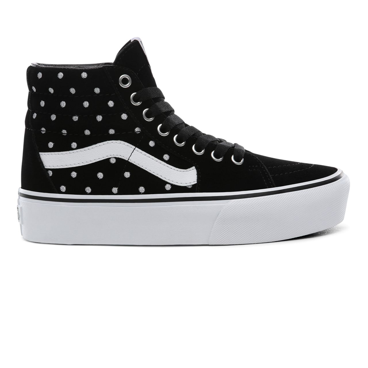 Vans Suede Polka Dot SK8-Hi Platform 2.0 Classic Womens - (Suede Polka Dot) black/true white VN0A3TKNTCB Shoes