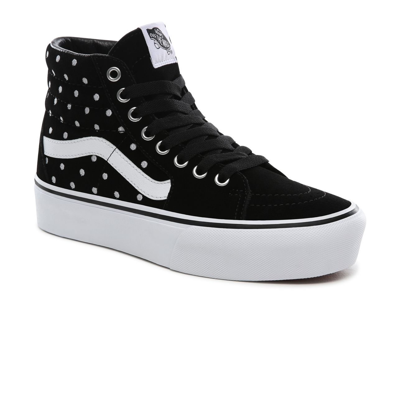 Vans Suede Polka Dot SK8-Hi Platform 2.0 Classic Womens - (Suede Polka Dot) black/true white VN0A3TKNTCB Shoes