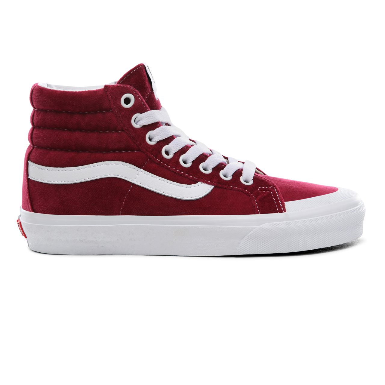 Vans Velvet SK8-Hi Reissue 138 Classic Womens - (Velvet) beet red/true white VN0A4P3ZTCD Shoes