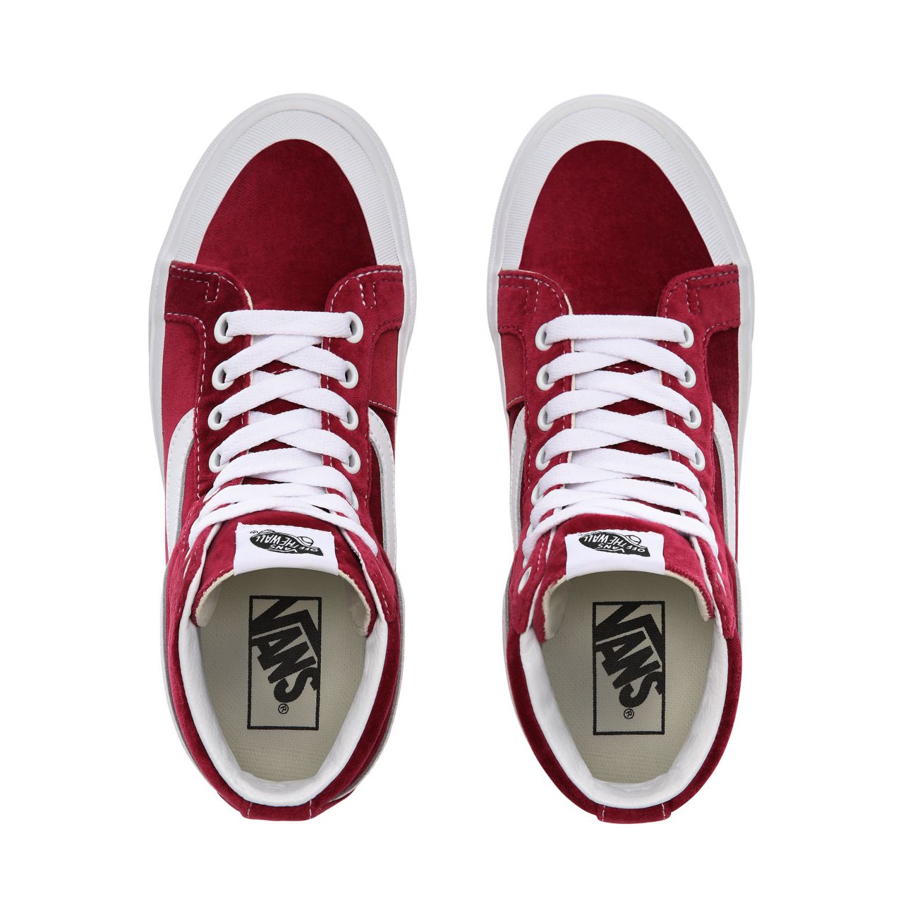 Vans Velvet SK8-Hi Reissue 138 Classic Womens - (Velvet) beet red/true white VN0A4P3ZTCD Shoes