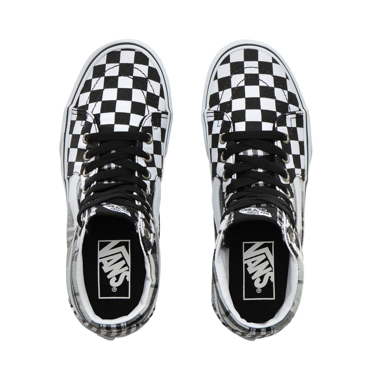 Vans Plaid Checkerboard Sk8-Hi Plarform 2.0 Classic Womens - (Plaid Checkerboard) Black/True White VN0A3TKNVYD Shoes