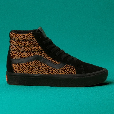 Vans Tiny Cheetah ComfyCush Sk8-Hi Reissue Classic Womens - (Tiny Cheetah) Black VN0A3WMCVWS Shoes