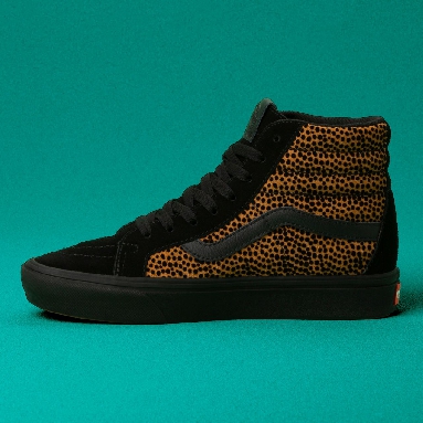 Vans Tiny Cheetah ComfyCush Sk8-Hi Reissue Classic Womens - (Tiny Cheetah) Black VN0A3WMCVWS Shoes