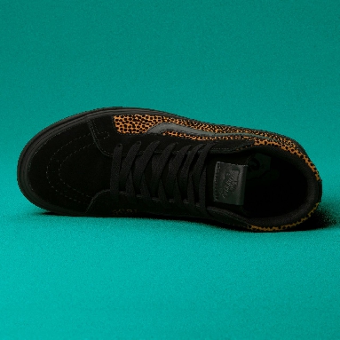 Vans Tiny Cheetah ComfyCush Sk8-Hi Reissue Classic Womens - (Tiny Cheetah) Black VN0A3WMCVWS Shoes