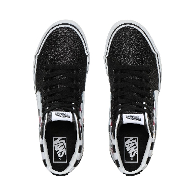 Vans Glitter Checkerboard Sk8-Hi Classic Womens - (Glitter Checkerboard) Black/True White VN0A4BV6V3P Shoes