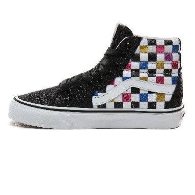 Vans Glitter Checkerboard Sk8-Hi Classic Womens - (Glitter Checkerboard) Black/True White VN0A4BV6V3P Shoes