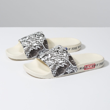 Vans Lady Vans Slide-On Sandals Classic Womens - (Lady Vans) White/True White VN0A45JQVXT Shoes