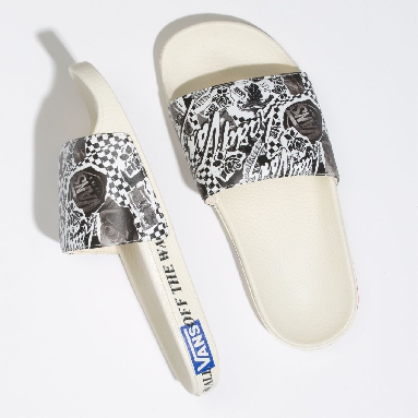 Vans Lady Vans Slide-On Sandals Classic Womens - (Lady Vans) White/True White VN0A45JQVXT Shoes