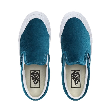 Vans Velvet Classic Slip-On TC Classic Womens - (Velvet) blue/true white VN0A4P3CTCE Shoes