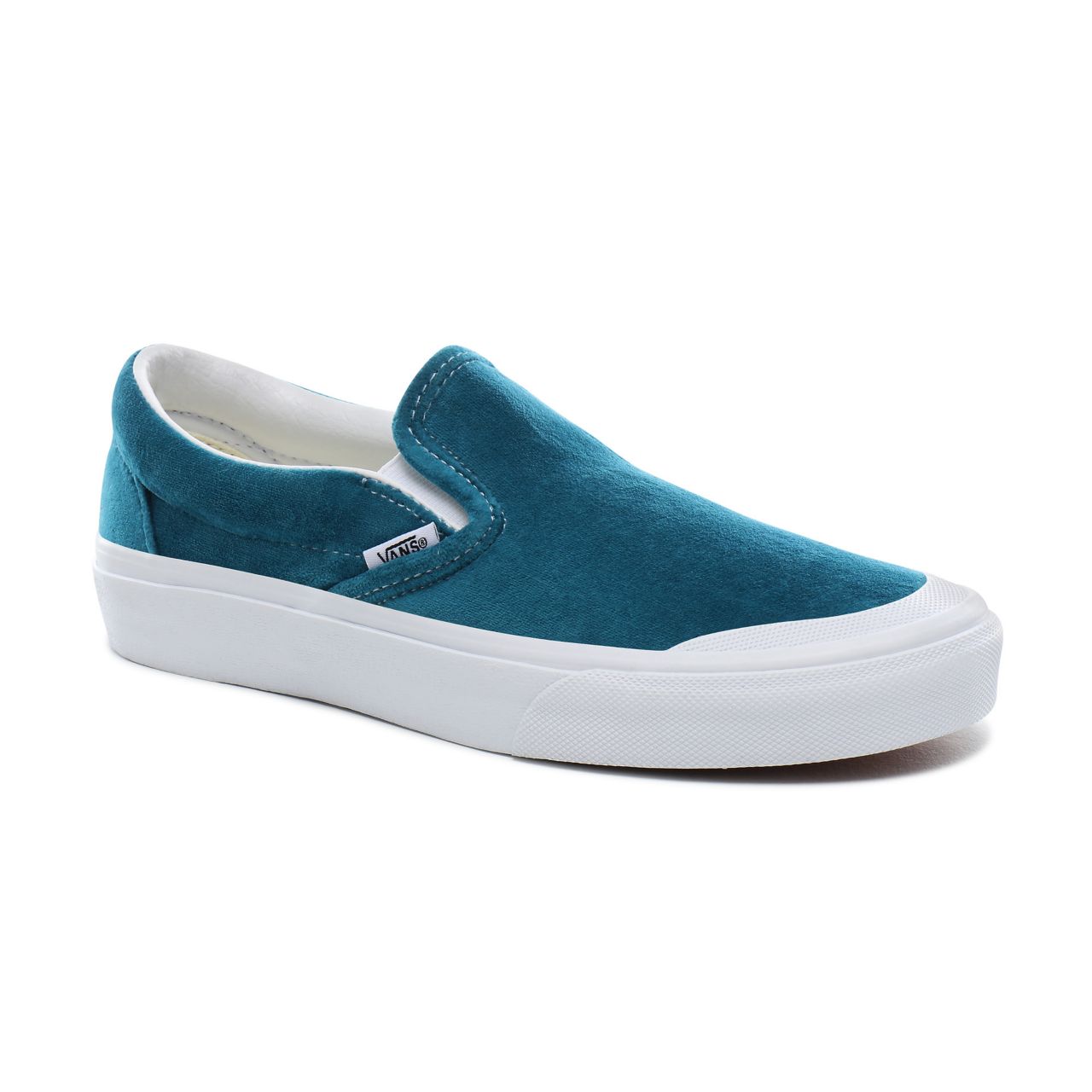 Vans Velvet Classic Slip-On TC Classic Womens - (Velvet) blue/true white VN0A4P3CTCE Shoes