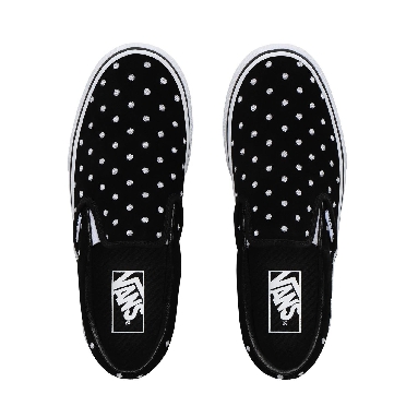 Vans Suede Polka Dot Classic Slip-On Platform Classic Womens - (Suede Polka Dot) black/true white VN0A3JEZTCB Shoes