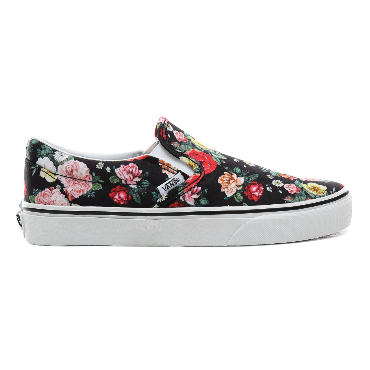 Vans Garden Floral Classic Slip-On Classic Womens - (Garden Floral) Black/True White VN0A4BV3V8X Shoes