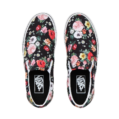 Vans Garden Floral Classic Slip-On Classic Womens - (Garden Floral) Black/True White VN0A4BV3V8X Shoes