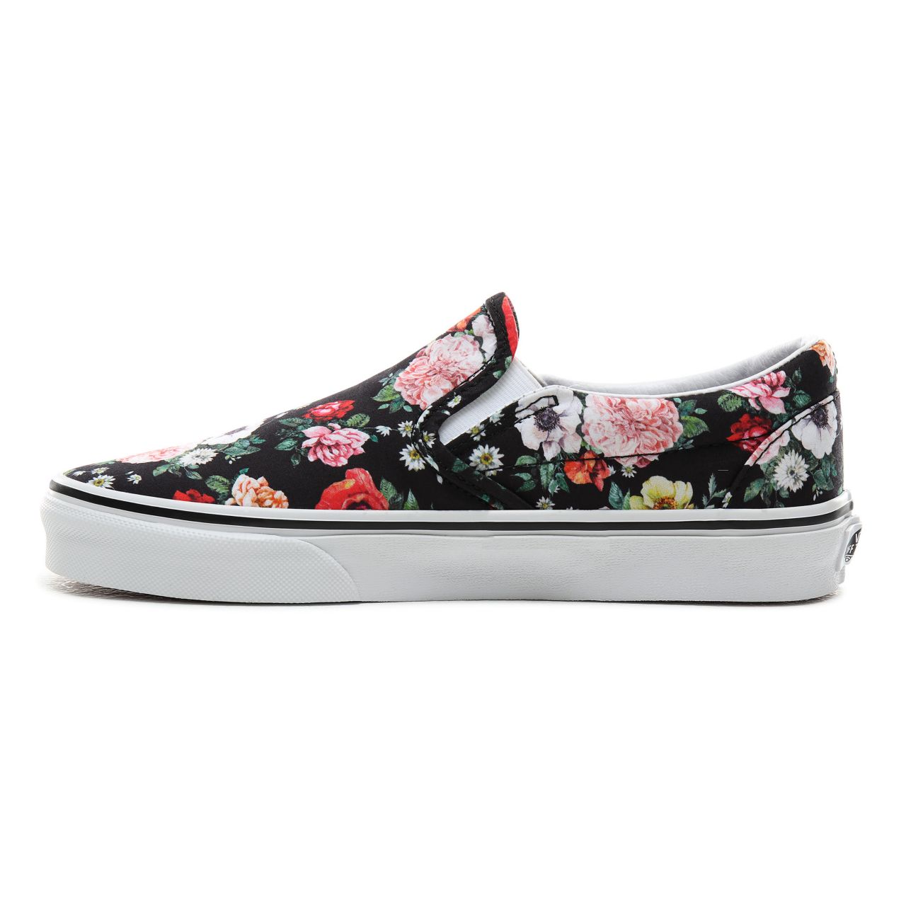 Vans Garden Floral Classic Slip-On Classic Womens - (Garden Floral) Black/True White VN0A4BV3V8X Shoes