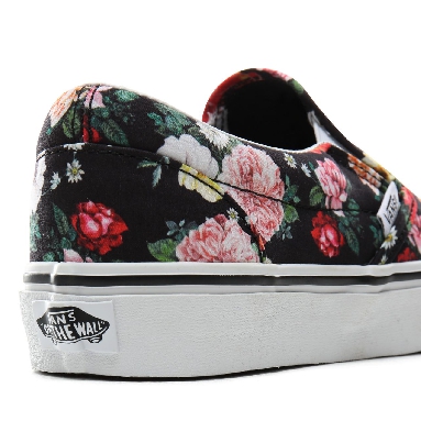 Vans Garden Floral Classic Slip-On Classic Womens - (Garden Floral) Black/True White VN0A4BV3V8X Shoes