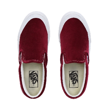 Vans Velvet Classic Slip-On TC Classic Womens - (Velvet) beet red/true white VN0A4P3CTCD Shoes