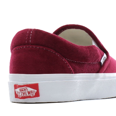 Vans Velvet Classic Slip-On TC Classic Womens - (Velvet) beet red/true white VN0A4P3CTCD Shoes