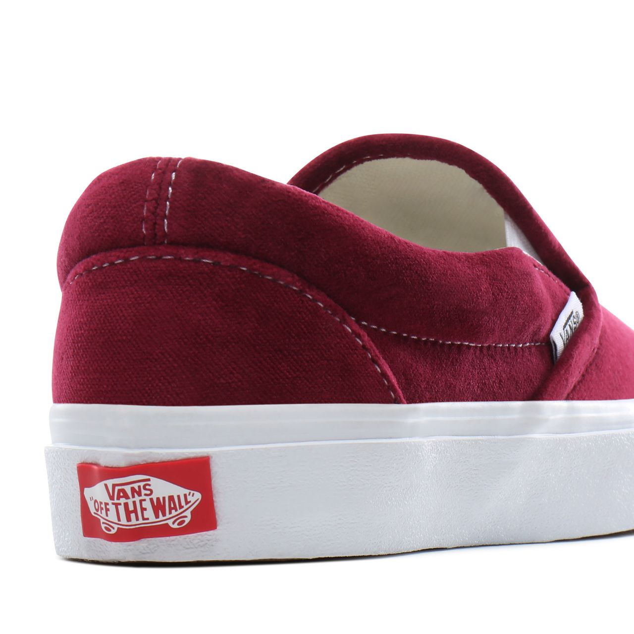 Vans Velvet Classic Slip-On TC Classic Womens - (Velvet) beet red/true white VN0A4P3CTCD Shoes