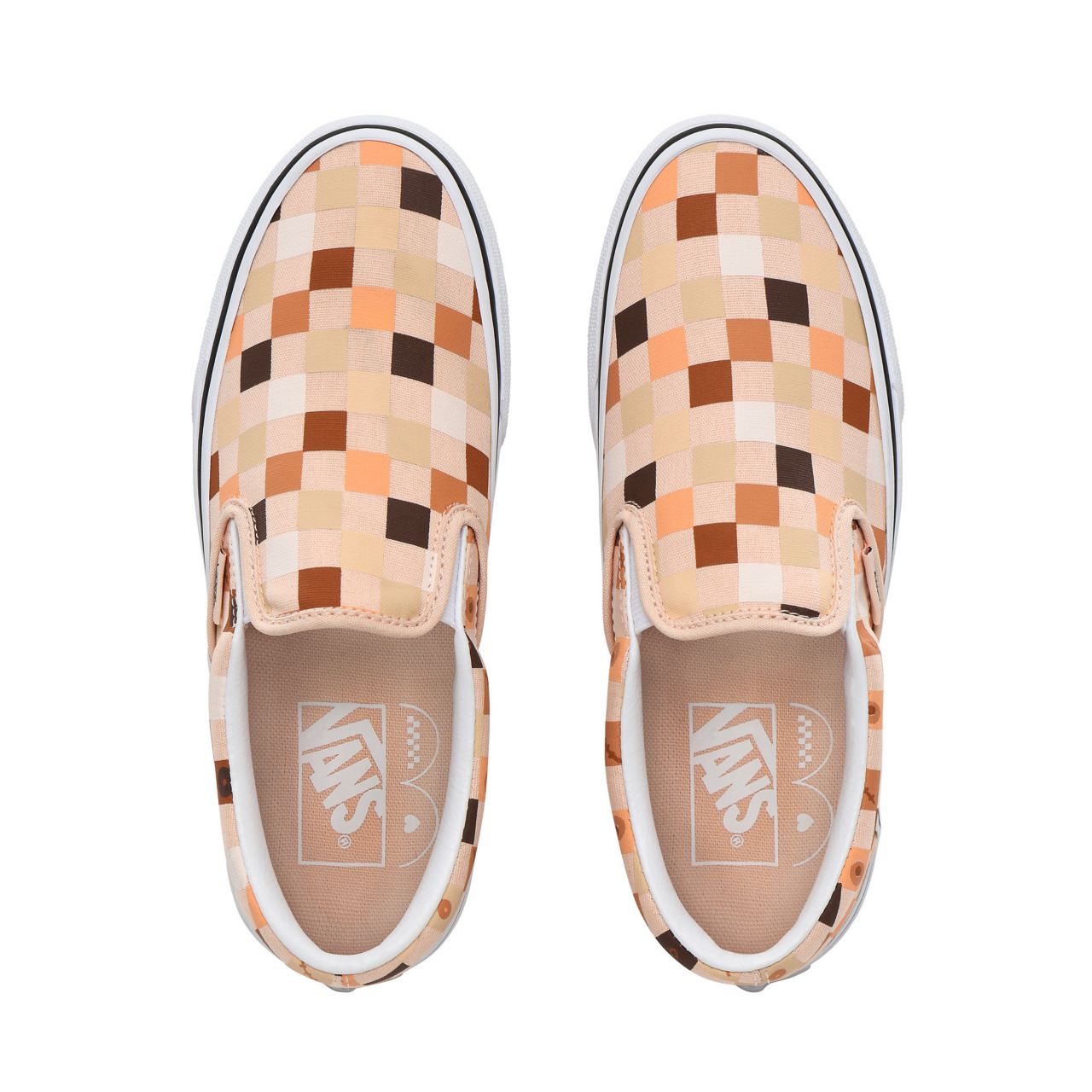 Vans Breast Cancer Awareness Classic Slip-On Classic Womens - (Breast Cancer) nude check/true white VN0A4BV3TB3 Shoes