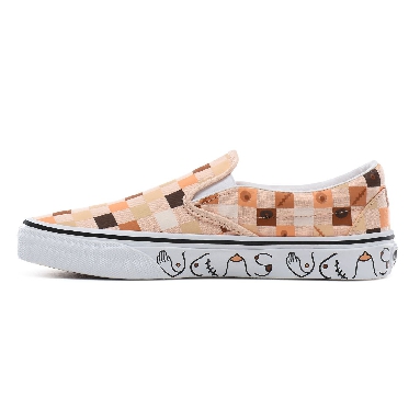 Vans Breast Cancer Awareness Classic Slip-On Classic Womens - (Breast Cancer) nude check/true white VN0A4BV3TB3 Shoes