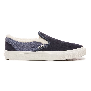 Vans Suede and Sherpa Classic Slip-on shoes Mens Womens - (Suede/Sherpa) Sky Captain/Grisaille VN0A38F7UM1 Shoes