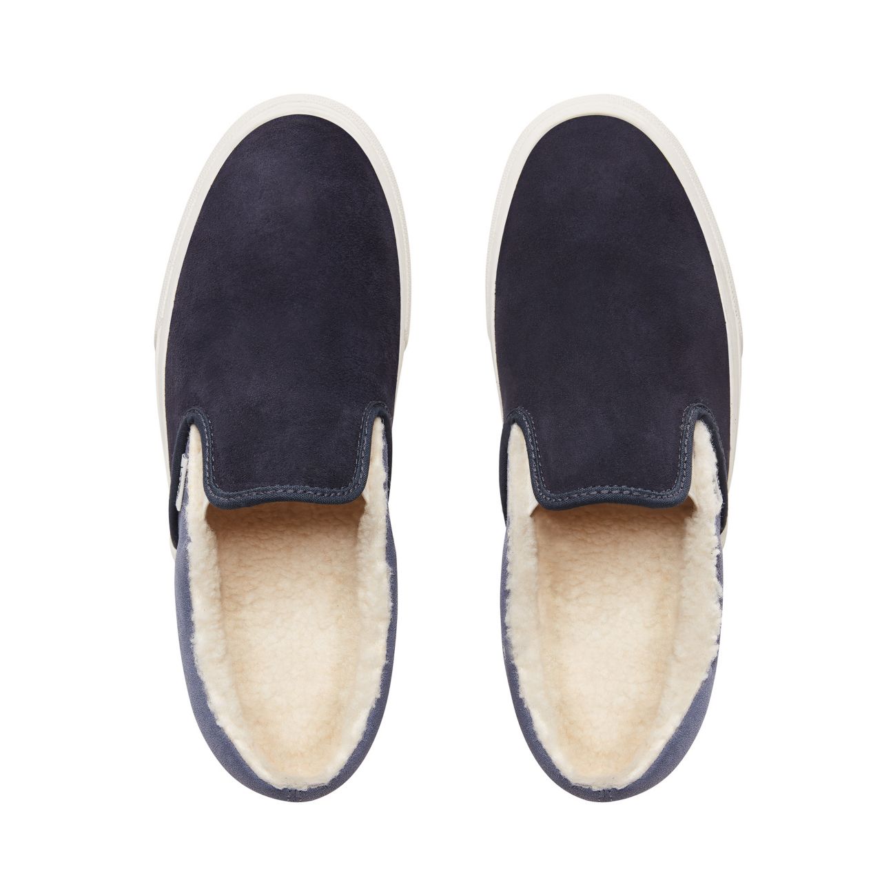 Vans Suede and Sherpa Classic Slip-on shoes Mens Womens - (Suede/Sherpa) Sky Captain/Grisaille VN0A38F7UM1 Shoes