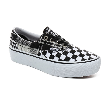 Vans Plaid Checkerboard Era Platform Classic Womens - (Plaid Checkerboard) Black/True White VN0A3WLUVYD Shoes