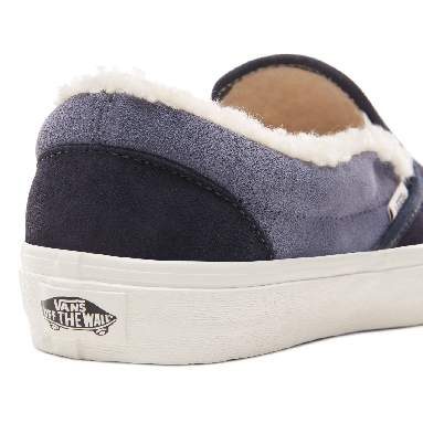 Vans Suede and Sherpa Classic Slip-on shoes Mens Womens - (Suede/Sherpa) Sky Captain/Grisaille VN0A38F7UM1 Shoes