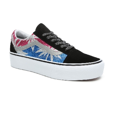 Vans After Dark Old Skool Platform Classic Womens - (After Dark) summer leaf/true white VN0A3B3UTRC Shoes