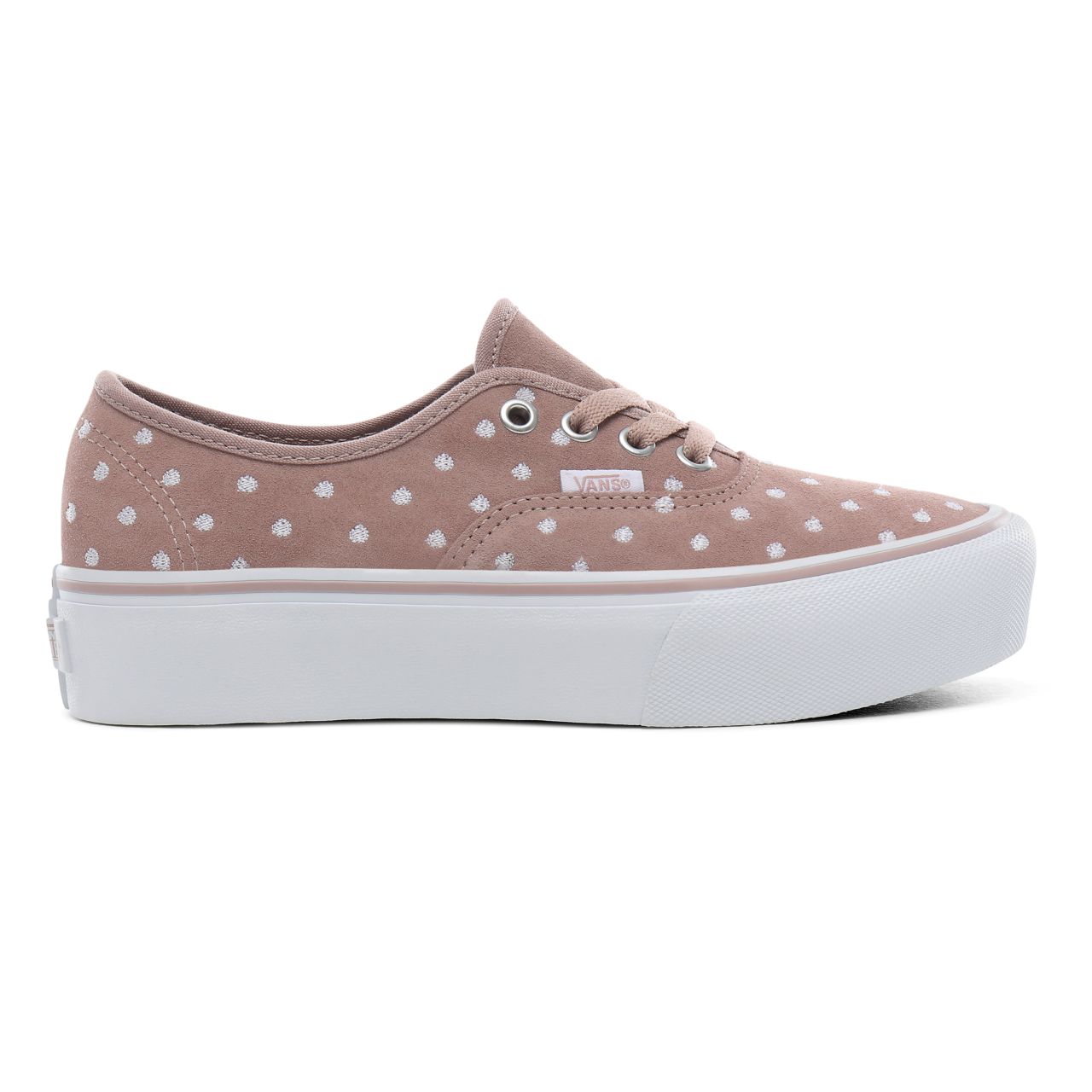 Vans Suede Polka Dot Authentic Platform 2.0 Classic Womens - (Suede Polka Dot) shadow gray/true white VN0A3AV8T7U Shoes