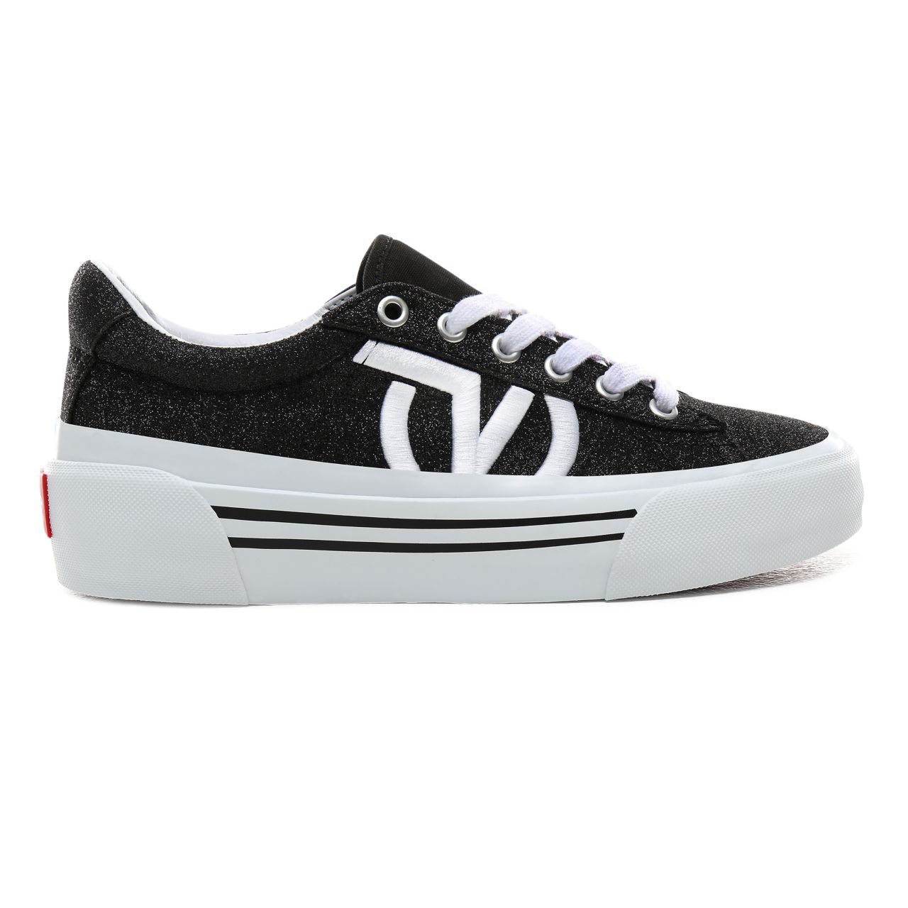 Vans Glitter Sid NI Classic Womens - (Glitter) Black/True White VN0A4BNFXME Shoes