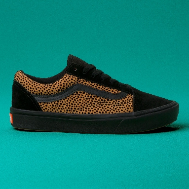 Vans Tiny Cheetah ComfyCush Old Skool Classic Womens - (Tiny Cheetah) Black VN0A3WMAVWS Shoes