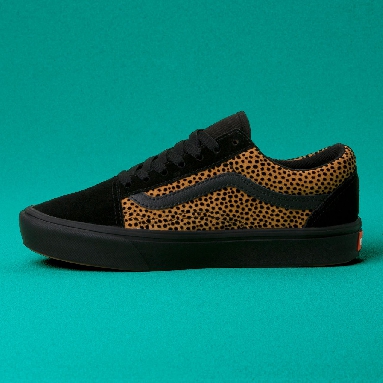 Vans Tiny Cheetah ComfyCush Old Skool Classic Womens - (Tiny Cheetah) Black VN0A3WMAVWS Shoes