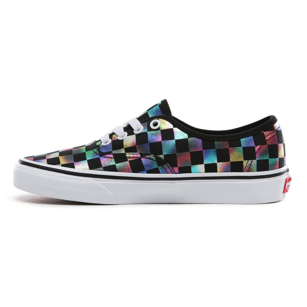 Vans Iridescent Check Authentic Classic Womens - (Iridescent Check) black/true white VN0A2Z5ISRY Shoes